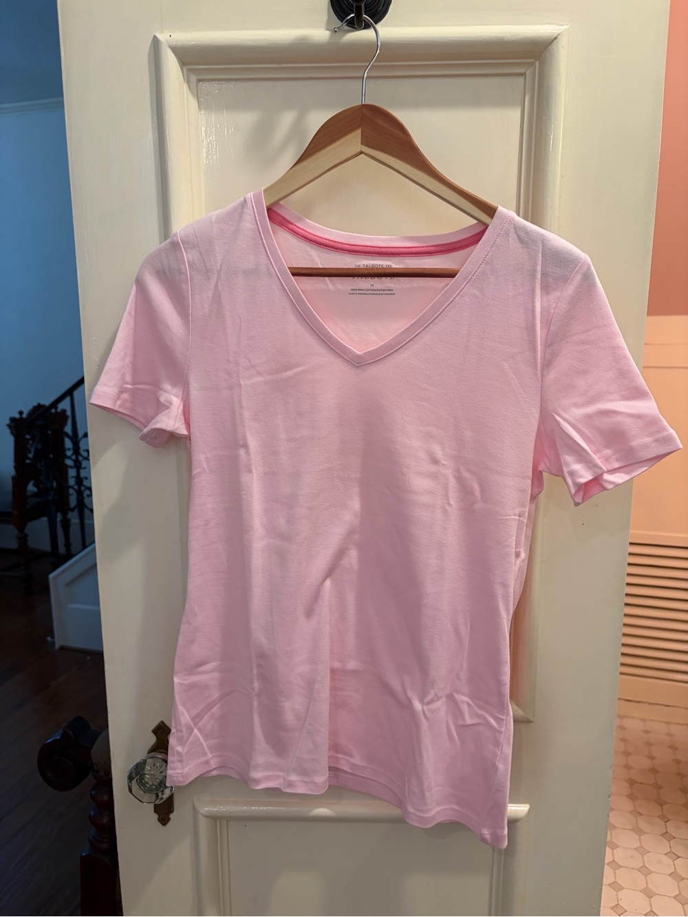 Talbots Pink V-Neck Short Sleeve Tee